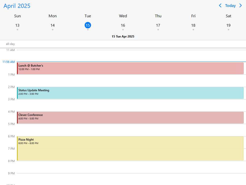 Scheduler with data loading from remote API. Load and populate with events coming from external JSON.