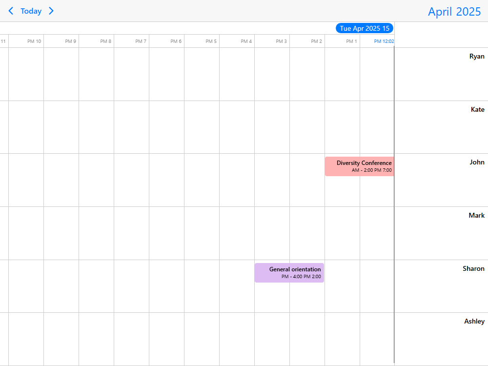 Mobiscroll Timeline RTL mode Timeline with complete RTL support. Manual control and built-in right to left languages: Arabic, Hebrew, Farsi.