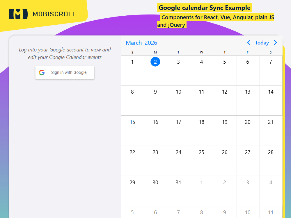 Sync your Calendar with Google Calendar. Add, update, or delete events automatically through secure API integration for seamless scheduling.