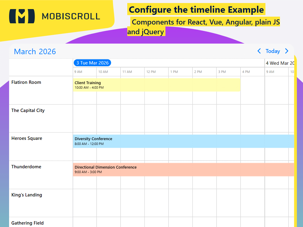 Configure custom timeline views with. set work days, week numbers, and time scales to match real scheduling needs.