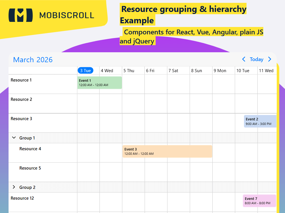 Create a structured resource layout in. Build multi-level hierarchies with collapsible groups and intuitive navigation.