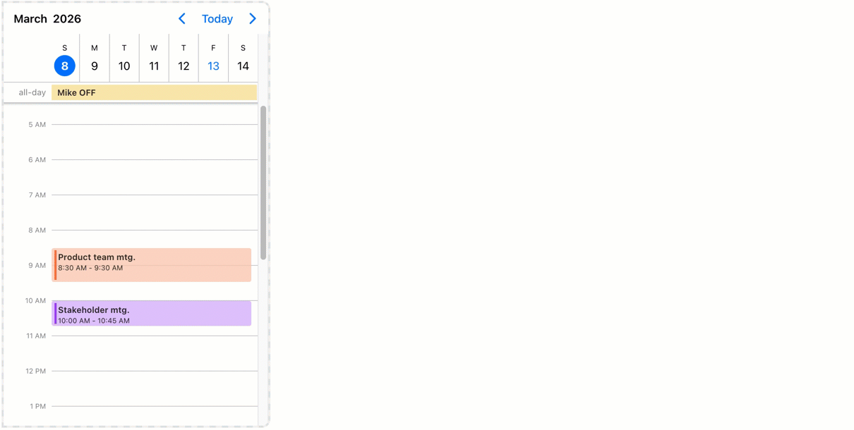 Scheduler responsive behavior