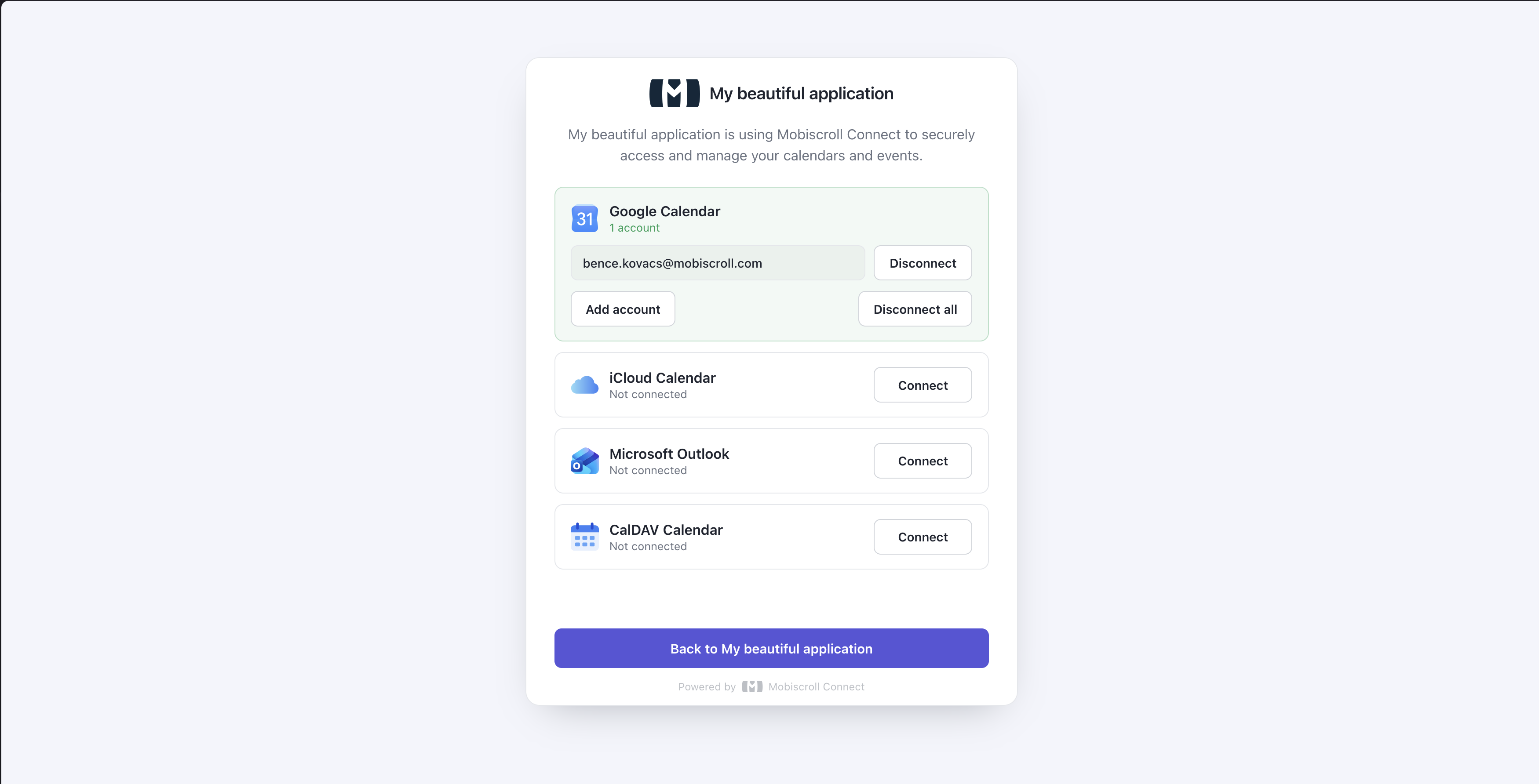 Connect authorization screen with branding disabled